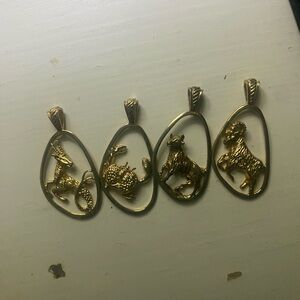 Gold Zodiac Animal Pendants